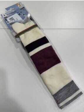 Smartwool Women's Large Snowboard OTC Socks Targeted Cushion White Purple NWT